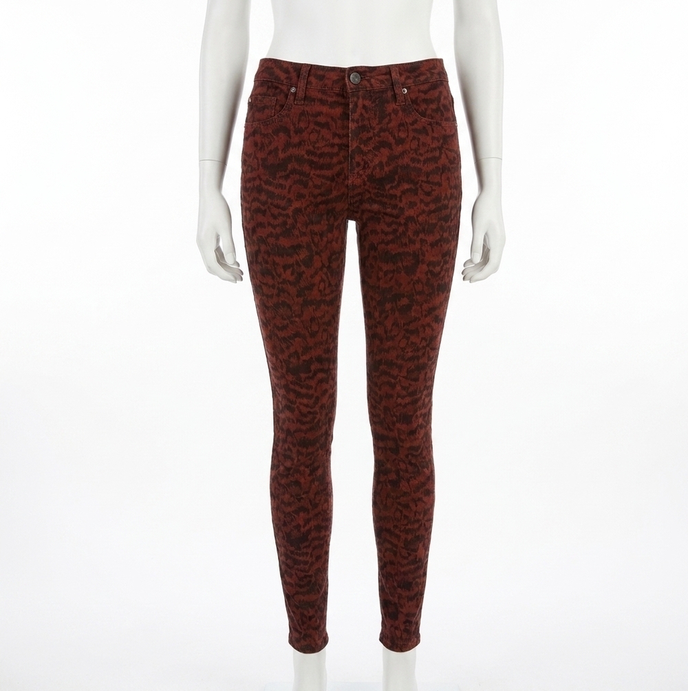 NEW AG JEANS farrah skinny ankle jeans in rich crimson/black